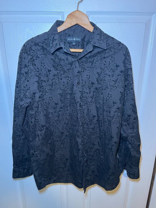 Beverly Hills Polo Club Other - Beverly Hills Polo Club Men’s Black Floral Button Up Shirt L